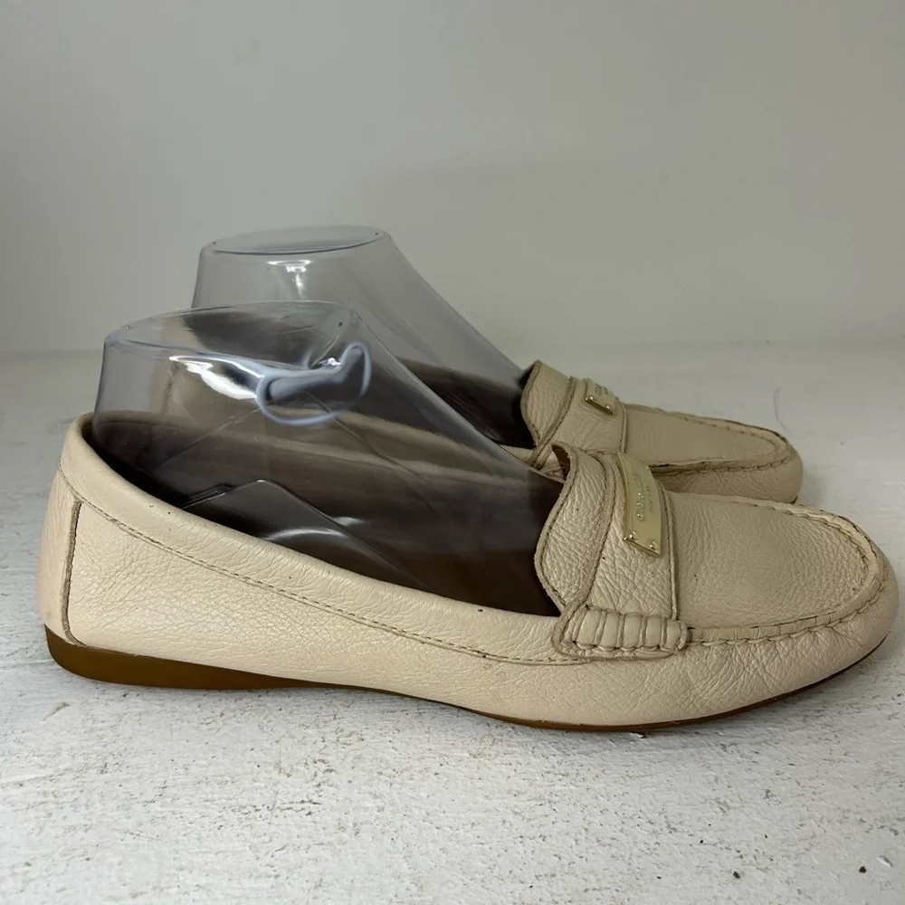 Coach Beige Leather Women’s Slip-Ons